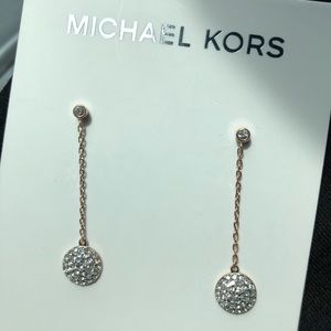 Michael Kors Circle Crystal Droplet Earrings